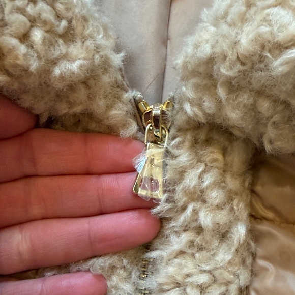 Ann Taylor Weekend Tan Puffer Jacket with Faux Shearling Trim Size XS - Picture 5 of 7